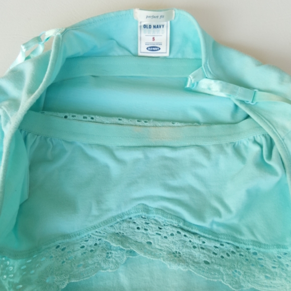 OLD NAVY ♡ Gorgeous Vintage Aqua Perfect Fit Lacey Cami Bralette Babydoll Top S - Picture 13 of 13